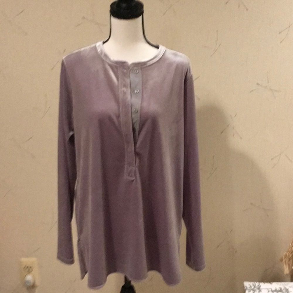 Ralph Lauren gray velvet top.